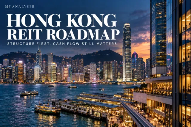 AI-generated editorial cover for Hong Kong’s REIT Roadmap: Structure First, Cash Flow Still Matters