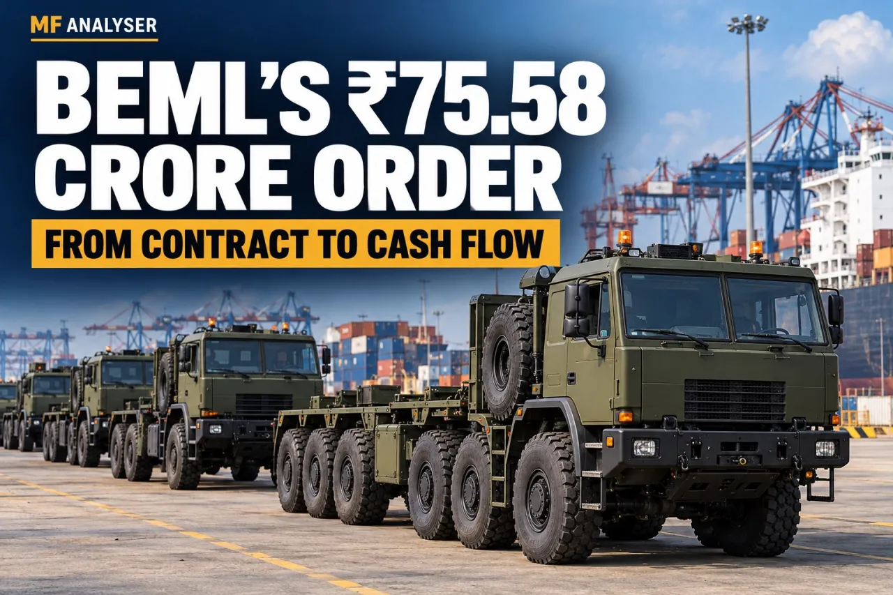 AI-generated editorial cover for BEML’s ₹75.58 Crore Export Order: From Contract to Cash Flow