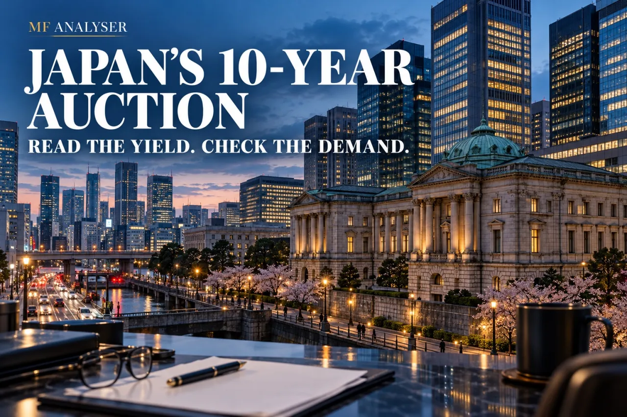 AI-generated editorial cover for Japan’s October Ten-Year Auction: Read the Yield, Check the Demand