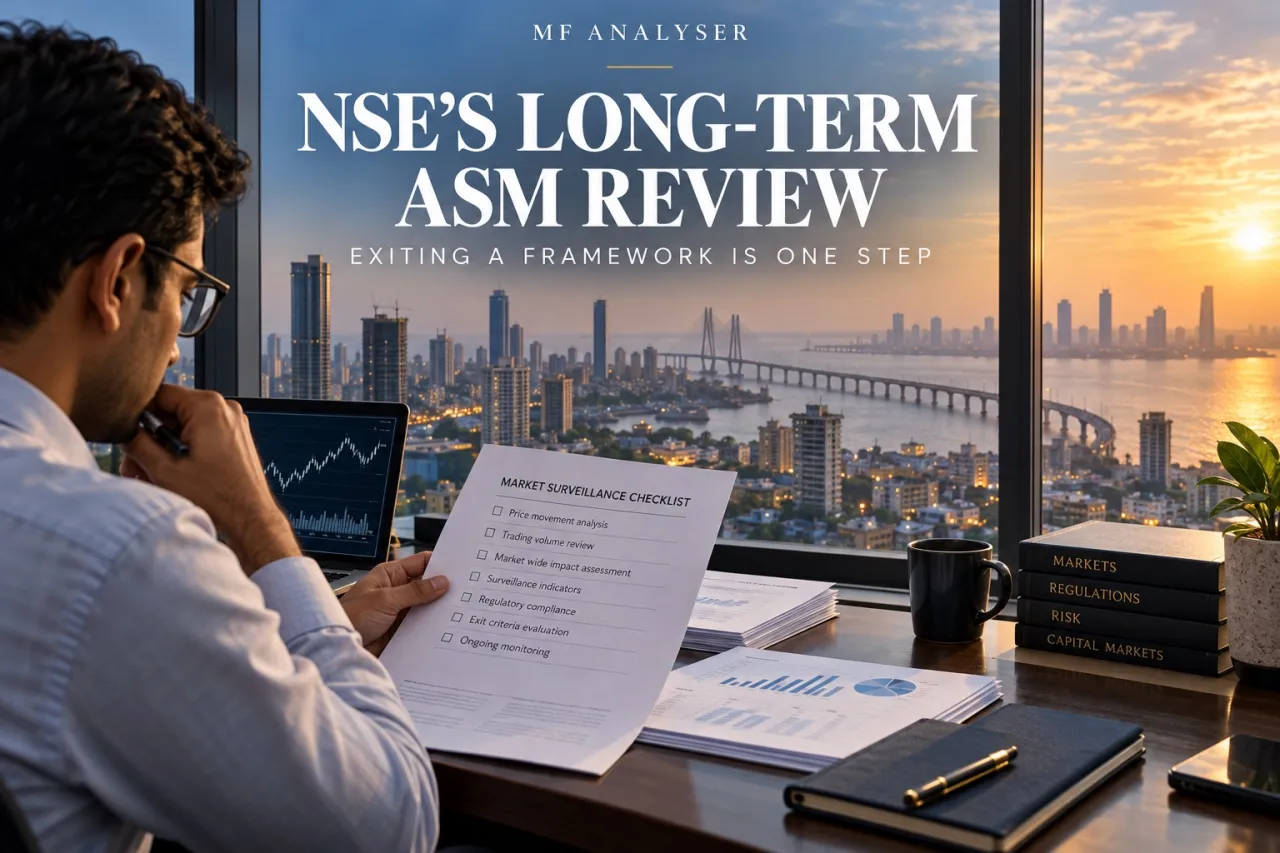AI-generated editorial cover for NSE’s Long-Term ASM Review: Exits, Easing and the Actual Changes