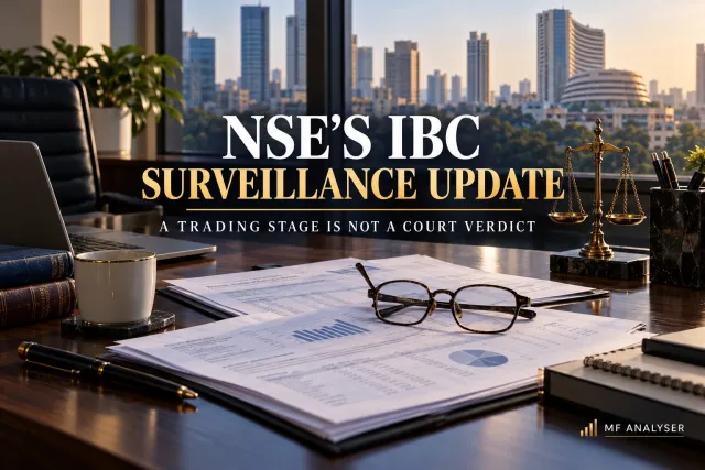 AI-generated editorial cover for NSE’s IBC Surveillance Update: A Trading Stage Is Not a Court Verdict