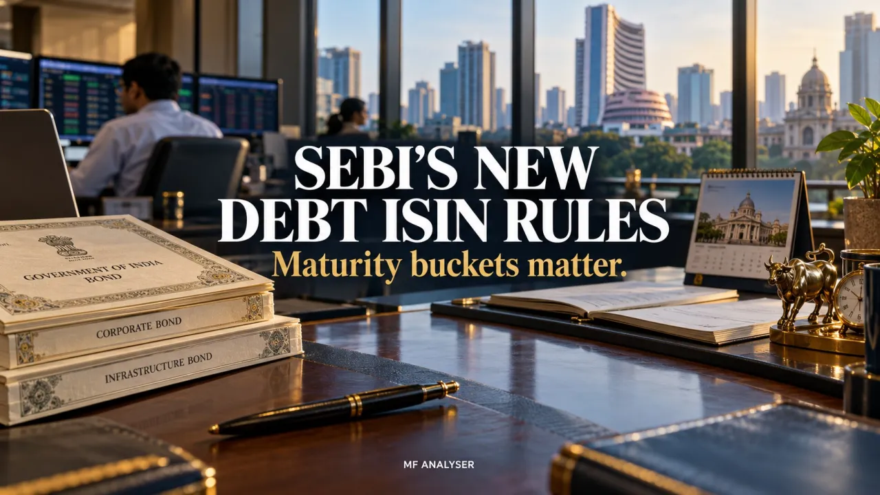 AI-generated editorial illustration: SEBI’s Debt ISIN Review: Why Maturity Buckets Matter More Than Bond Counts