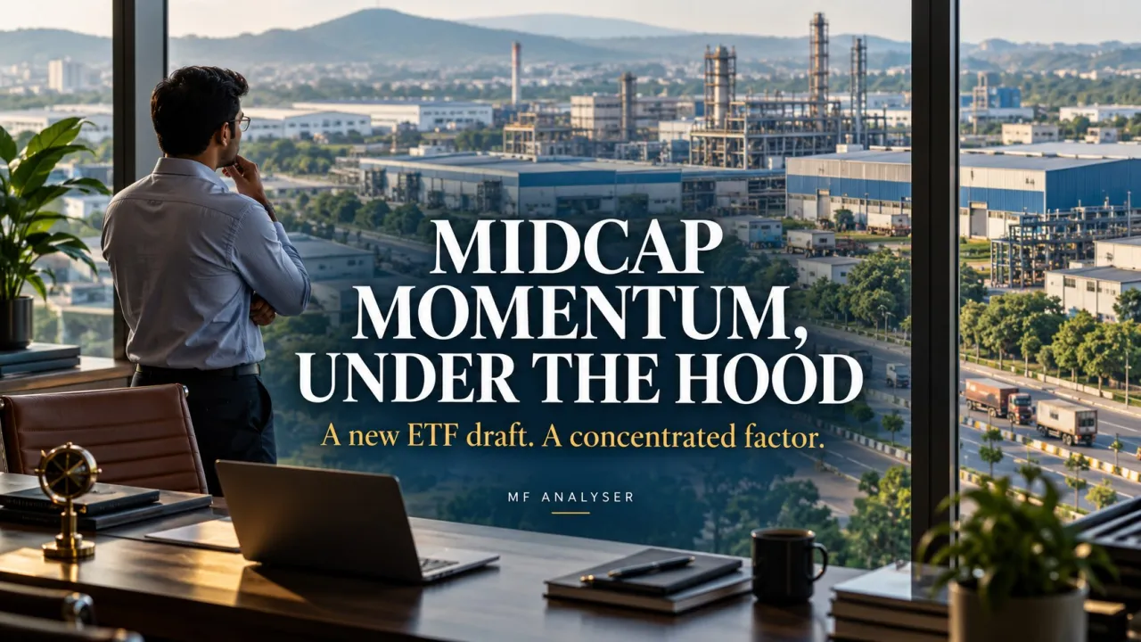 AI-generated editorial illustration: Motilal Oswal’s Midcap Momentum ETF Draft: The Factor Behind the Fund Name