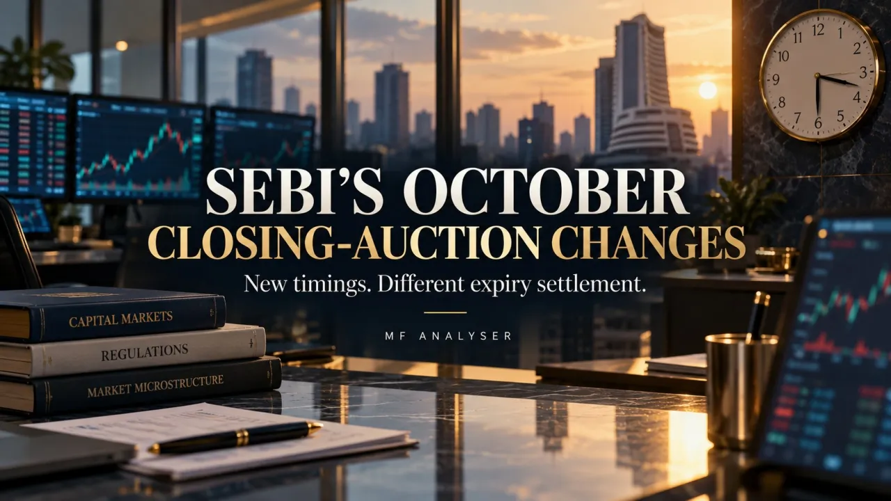 AI-generated editorial illustration: SEBI’s Closing Auction Changes: Three Clocks Investors Must Separate