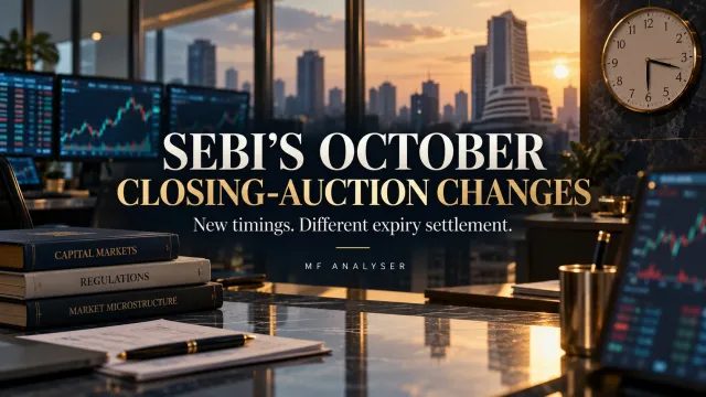 AI-generated editorial illustration: SEBI’s Closing Auction Changes: Three Clocks Investors Must Separate