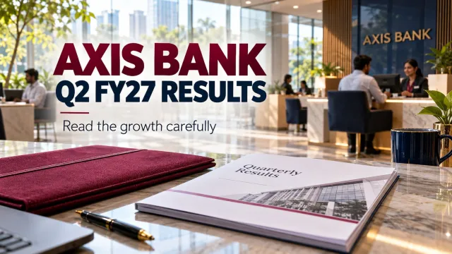 AI-generated editorial illustration: Axis Bank Q2 FY27: Look Behind 38% Profit Growth and 23% Loan Growth