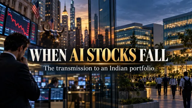 AI-generated editorial illustration: The 22 October Tech Sell-Off: How a US Headline Reaches an Indian Fund