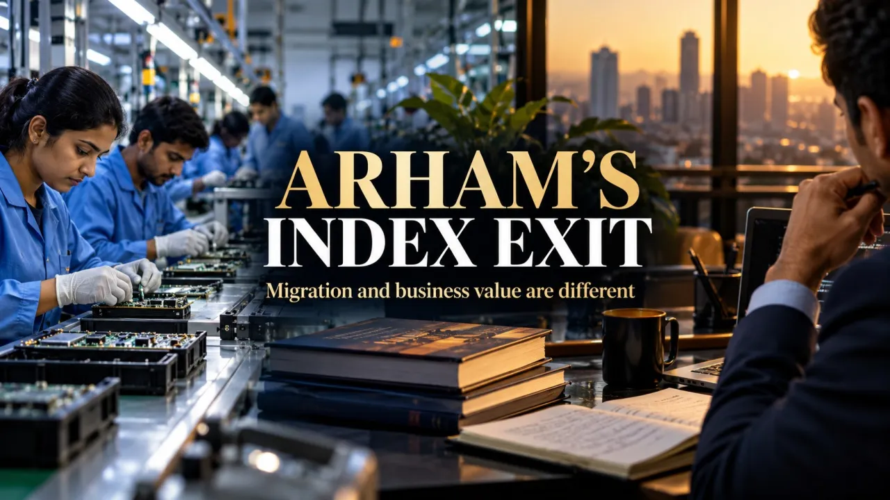 AI-generated editorial illustration: Arham Leaves Nifty SME Emerge for Proposed Main-Board Migration: Read the Reason