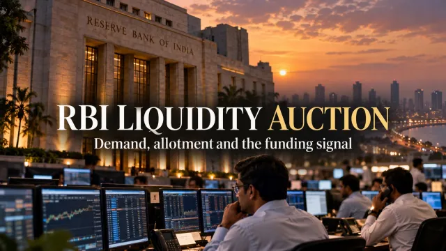 AI-generated editorial illustration: RBI’s 23 October Repo Auction: ₹1.07 Lakh Crore of Demand Is Not the Amount Injected